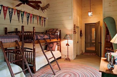 Lakemont Georgia, Custom Bunk Beds, Fishing Cabin, Cabin Bedroom, Bunk Rooms, Bunk Bed Designs, Vacation Cabin, Summer Camps For Kids, Camping Decor