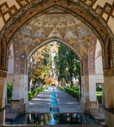 At Home With Alidad on Instagram: "Beautiful Iran…. Fin Garden in Kashan, Iran, completed in 1590, during the Safavid Period. In keeping with many of the Persian gardens, the Fin Garden employs a great many water features. These were fed from a spring on a hillside behind the garden, and the water pressure was such that a large number of circulating pools and fountains could be constructed without the need for mechanical pumps.#fingarden #kashan #garden #gardenparty #safavid #arch #waterway #d Kashan Iran, Beautiful Iran, Persian Garden, Always Learning, Water Pressure, Folk Tales, Water Features, Garden Party, Iran