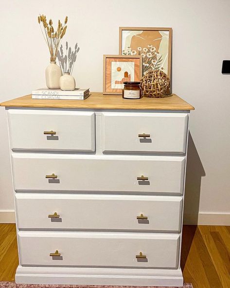 Upcycled tallboy | Bunnings Workshop community White Dresser Decor, Chest Of Drawers Makeover, Bedroom Furniture Makeover, New Classic Furniture, Tall Boy, Dinning Room Design, Boy Decor, Diy Furniture Renovation, Rust Oleum