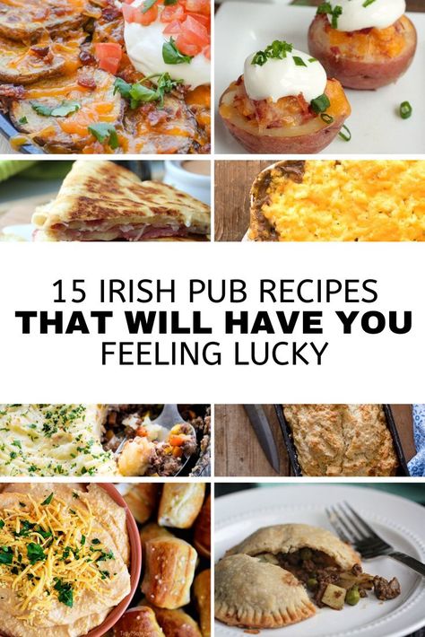 Irish pub food recipes that you wish to be on any Irish pub menu or bar food menu.  These Irish themed pub meals are totally delicious and will rock your St Patrick's day celebrations. #PubMeals #IrishPubFood #barfoodmenu, #pubmenu, #IrishPubMenu #myturnforus #Irishmeals #IrishBarfood Irish Pub Recipes, Irish Side Dishes, Pub Food Recipes, Pub Meals, Irish Potato Bites, Pub Recipes, Irish Pub Food, Steak And Guinness Pie, Irish Recipes Appetizers