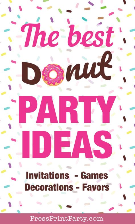 Two Sweet Party 2nd Birthday Games, Pizza And Donuts Party, 3rd Birthday Donut Theme, Donut Party Ideas Decorations, Dessert Birthday Party Theme, Two Sweet Birthday Party Activities, Doughnut Birthday Party Ideas, Donut Themed Birthday Party Decorations, Donut Relay Race