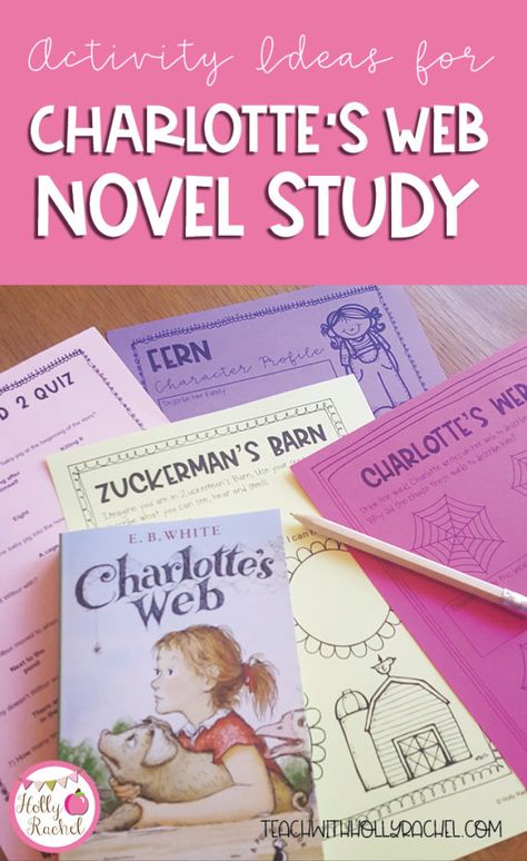 Charlottes Web Activities, Charlotte's Web Book, Active Reading Strategies, Charlotte’s Web, Web Activity, Novel Study Activities, E B White, Novel Study Units, Guided Reading Activities