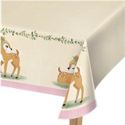 Deer Baby Shower Girl, Sea Birthday Party Decorations, Baby Shower Table Cloths, Deer Birthday Party, Paper Table Cover, Deer Party, Woodland Party Decorations, Woodland Animals Party, Deer Birthday