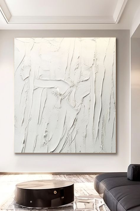 Textured white abstract painting with thick brushstrokes and dynamic surface texture, original handmade artwork Handmade Artwork, Brush Strokes, Perfect Fit, Abstract Painting, Abstract Art, Texture, The Originals, Wall Art, Wall