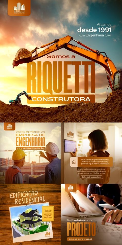 construtora engenharia civil projeto construção edificação residencial design mídias instagram construction company civil engineering project construction residential building design media inspiration reference creative realistic Construction Company Post Ideas, Construction Creative Post, Construction Company Social Media Post, Engineering Social Media Design, Construction Design Poster, Engineering Poster Design, Construction Social Media Design, Construction Company Social Media, Realestate Social Media Design