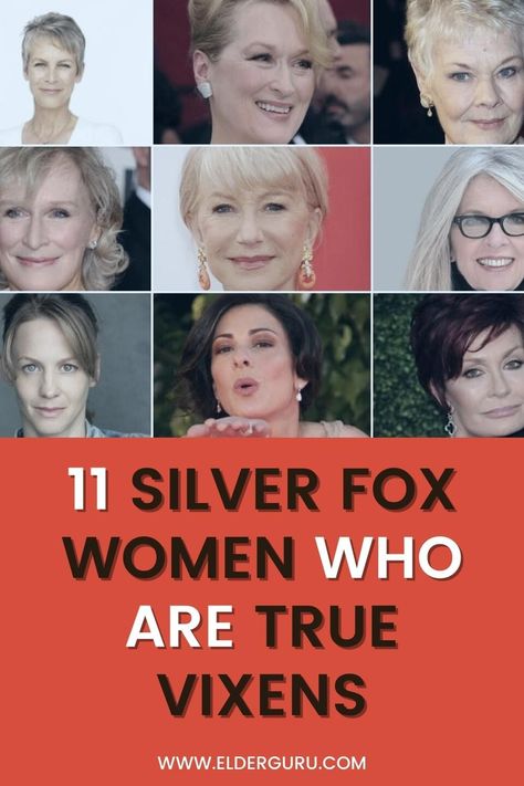 11 senior Hollywood actress Silver Fox Women, Silver Fox Men, Silver Foxes Men, Aging Well, Silver Fox, Fox, Celebrities, Silver, Beauty