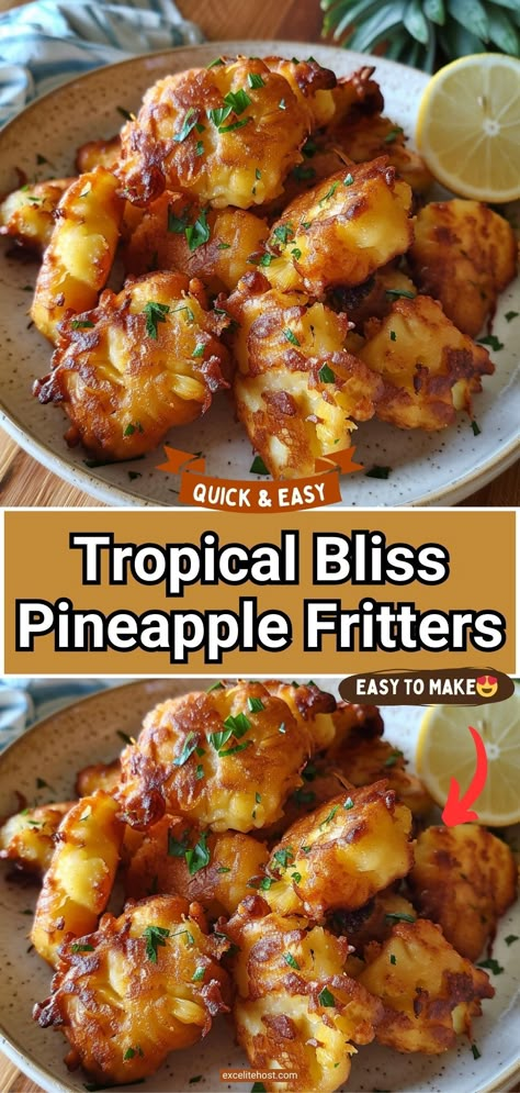 Ingredients:1 cup all-purpose flour2 tablespoons sugar1 teaspoon baking powder1/4 Pineapple Fritters Recipes, Pineapple Fritter Rings, Caribbean Appetizers, Pineapple Treats, Fresh Pineapple Recipes, Pineapple Fritters, Pineapple Breakfast, Pineapple Cakes, Pineapple Bread