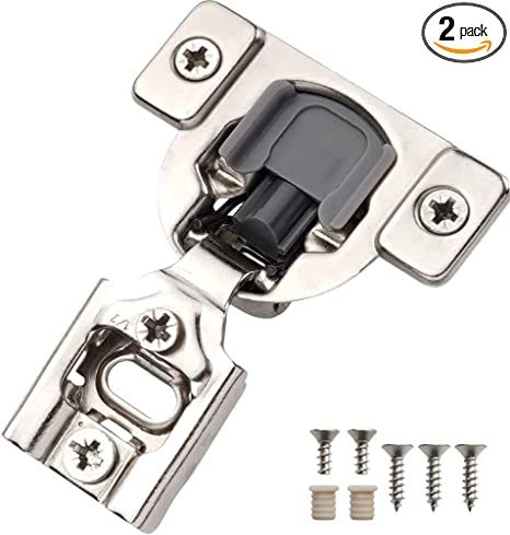 DecoBasics 50 Pack 1/2 inch Overlay Soft Close Hinges for Kitchen Cabinets -Hidden Self Closing Cabinet Hinges Brushed Nickel Concealed w/ Built-in Soft Close Cabinet Hinges Damper-3 Way Adjustability - - Amazon.com Overlay Cabinet Hinges, Cupboard Hinges, Face Frame Cabinets, Soft Close Hinges, Kitchen Cabinets Hinges, Hidden Cabinet, Hidden Hinges, Built In Cabinet, Door Bumper