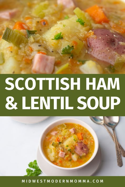 Ham Bone Lentil Soup, Lentil Ham Soup Recipe, Slow Cooker Ham And Lentil Soup, Ham Lentil Soup, Ham Hock And Lentil Soup, Ham And Lentil Soup Recipes, Lentil Ham Soup, Lentil Soup With Ham, Ham And Red Lentil Soup