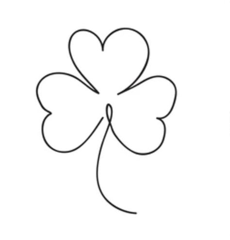 Tiny Clover Tattoo Simple, Shamrock Outline Tattoo, Tattoos For Ireland, Fine Line Shamrock Tattoo, Shamrock Tattoo For Women, Shamrock Tattoo Design, Three Leaf Clover Tattoo, Ireland Tattoo Ideas, Ireland Tattoos