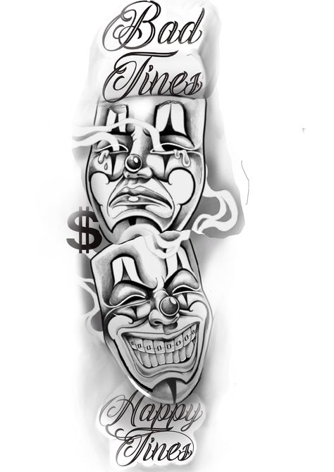 Self Made Tattoo, Daniel Tattoo, Half Sleeve Tattoos Sketches, Chicano Tattoos Sleeve, Tipografi 3d, Half Sleeve Tattoos Drawings, Clown Tattoo, Chicano Style Tattoo, Men Tattoos Arm Sleeve