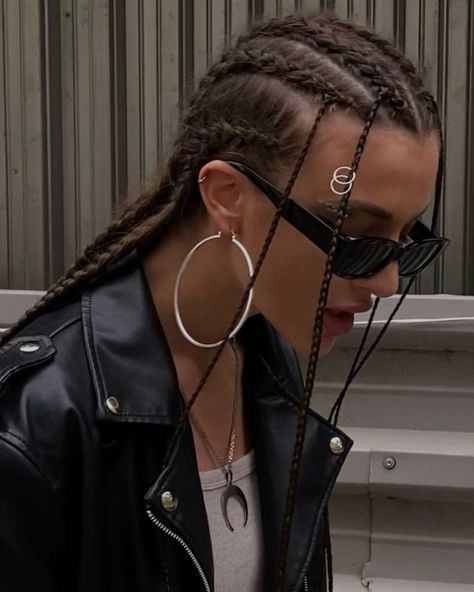 Braid Hairstyle Straight Hair, Hair Texture Idea, Braid Hairstyles Aesthetic, Rap Hairstyles, Aesthetic Braids Hairstyles, Baddie Braided Hairstyles, Trenzas Aesthetic, Techno Hairstyles, Straight Hair Braids