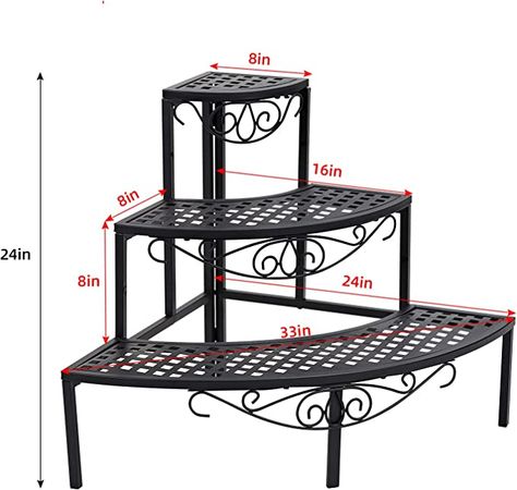 AmazonSmile: Qusimi 3 Tier Metal Plant Stand,Rectangle or Round Decorative Flower Step,Garden Shelf Flower Pot Holder Storage Organizer Rack for Indoor Outdoor Use : Patio, Lawn & Garden Flower Ladder, Outdoor Metal Plant Stands, Step Garden, Garden Shelf, Ladder Plant Stand, Shelf Flower, Home Backyard, Metal Flower Pots, Corner Plant