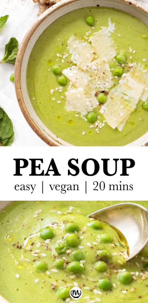 Mediterranean Soups, Plant Meals, Pea And Mint Soup, Mint Soup, Green Pea Soup, Springtime Recipes, Fit Recipes, Liver Diet, Pea Recipes