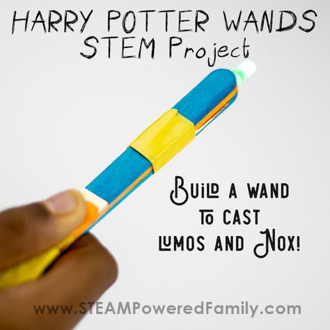 Simple circuits are key to the magic in this Harry Potter Wands STEM Project. Includes an easy built in circuit break for an on/off switch. Aspiring wizards will be casting Lumos! and Nox! like Hogwarts graduates! #STEMProject #HarryPotter #SimpleCircuits Painting Harry Potter, Simple Circuit Projects, Hogwarts Graduation, Harry Potter Classes, Harry Potter Light, Lumos Nox, Harry Potter Activities, Harry Potter Wands, Harry Potter Day