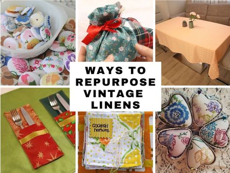 Welcome to a world where vintage linens and fabrics find new purpose and charm! In this article, we're diving into the delightful art of repurposing and upcycling vintage linens as these really are timeless materials. From transforming old tablecloths into stylish napkins to crafting unique gift wraps and sustainable home decor, there's so much to explore. Join us on a journey of creativity and sustainability as we uncover the hidden potential of vintage linens and fabrics. Whether you're a seas Vintage Linens Repurposed, Vintage Cloth Napkins, Upcycle Vintage, Vintage Linen Tablecloths, Sustainable Home Decor, Monogrammed Linens, Linen Cocktail Napkins, Vintage Tea Towels, Unique Gift Wrapping