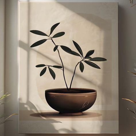 Welcome to our collection, where the timeless elegance of Japanese aesthetics meets the warmth of Scandinavian design. This Japandi botanical art print captures the essence of Wabi-Sabi simplicity, celebrating nature's quiet beauty through organic forms and earthy tones. Inspired by minimalism and balance, this piece creates a serene and inviting atmosphere, perfect for modern interiors. Designed to complement a variety of spaces, from living rooms to bedrooms and workspaces, this artwork embodi Botanical Minimalist, Wall Art Japanese, Plant Wall Art, Quiet Beauty, Nature Wall Decor, Art Japanese, Organic Forms, Style Japonais, Scandinavian Decor