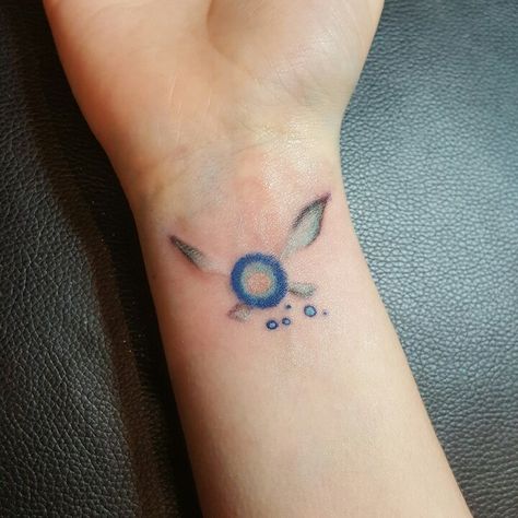 My Navi tattoo! Navi Tattoo Zelda, Navi Tattoo, Navi Zelda, Wisdom Tattoo, Sick Tattoos, Zelda Tattoo, Sick Tattoo, Gaming Tattoo, Ocarina Of Time