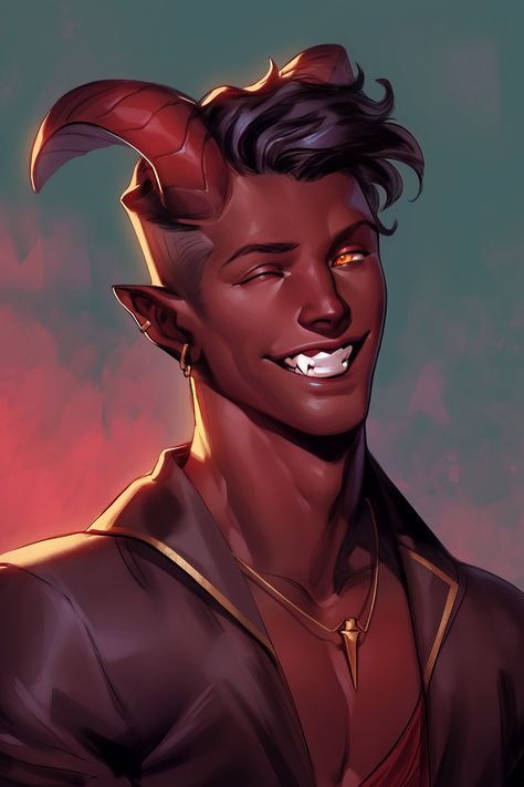 Shillelagh Dnd, Male Tiefling Character Art, Yellow Tiefling Male, Dnd Character Design Tiefling, Male Bard Character Art, Tiefling Fighter Male, Tiefling Barbarian Male, Teifling Character Art, Male Tiefling Character Design