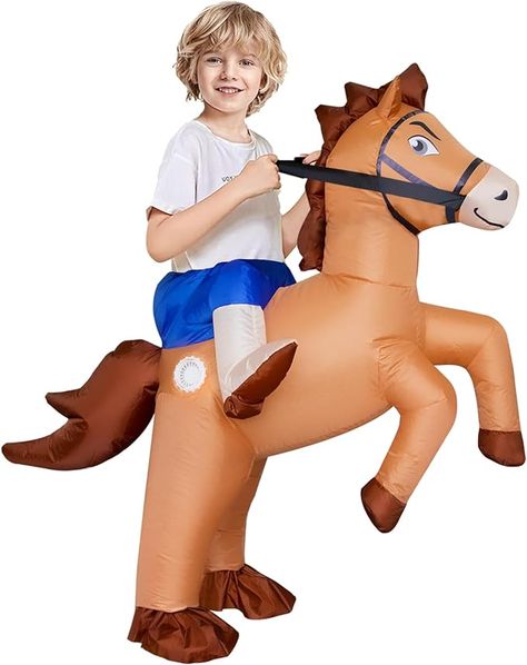 Costumes Funny Blow up Costumes for Boys Girls Cosplay Party Be the winner of every costume contest】Get ready for this year's Halloween costume party, Carnival, Christmas, Birthday Party, Cowboy Theme Party Wild Western Party, Cosplay, Parade, etc with these truly unique and hilarious kid inflatable horse costumes, Win every costume contest! Your kids will get lots of compliments. Horse Costume For Kids, Kids Horse Costume, Blow Up Costumes, Horse Suit, Blow Up Halloween Costumes, Christmas Character Costumes, Superhero Birthday Ideas, Funny Fancy Dress, Horse Halloween Costumes