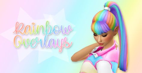 sorbets remix— Get Famous Ponytail Rainbow Overlays - Sims 4 Updates -♦- Sims 4 Finds & Sims 4 Must Haves -♦- Sims 4 Rainbow Hair, Sims 4 Afro Hair, Color Layout, Sims 4 Mm, Sims 4 Update, Sims 4 Cc Packs, Sims 4 Mods Clothes, Rainbow Brite, Sims 4 Game