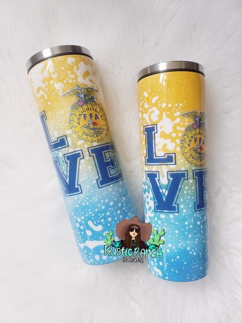 Custom Tumbler #ffa #customtumblers #mtrusticranchdesigns www.facebook.com/rusticranchmontana Ffa Tumbler Ideas, Ffa Tumbler Cups, Ffa Tumbler, Ffa Activities, Ffa Fundraiser, Ffa Advisor, Ffa Ideas, Livestock Showing, Teacher Presents