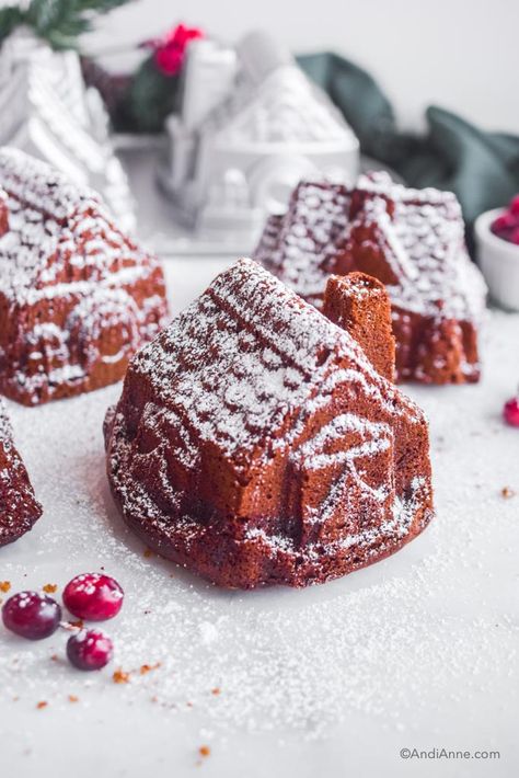 Gingerbread House Cake, Gingerbread Cake Recipe, Gingerbread House Recipe, How To Make Gingerbread, Bundt Cake Pan, House Cake, Gingerbread Cake, Beautiful Desserts, Nordic Ware