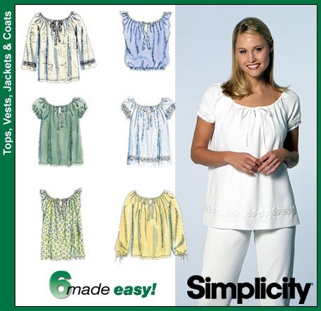 Simplicity 8741 from Simplicity patterns is a peasant-style blouse sewing pattern Women’s Clothing Patterns, Peasant Top Pattern, Peasant Blouses Pattern, Robe Diy, Plus Size Sewing Patterns, Blouse Sewing, Sewing Blouses, Sewing Tops, Plus Size Sewing