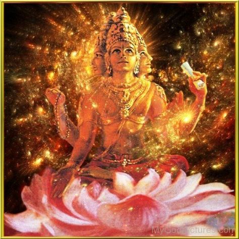 Lord Brahma Photo Hindu Mythology, Zen Meditation, Yoga Art, Lord Vishnu, God Pictures, Hindu Deities, Indian Gods, Krishna Art, Hindu Art