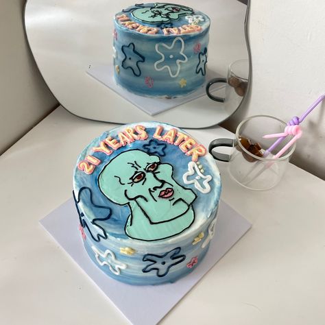 Squidward Cake, Handsome Squidward, Custom Cake, Tangerang, Mini Cakes, Custom Cakes, Cupcake, Baking, Photo And Video