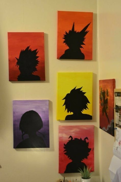 Drawing On Canvas Ideas, Bakugou Kirishima Denki, Diy Anime Decor Ideas, Paintings Mini Canvas, Denki Jirou, Mini Canvas Art Diy, Art Diy Canvas, Bakugou Kirishima, Canvas Art Diy