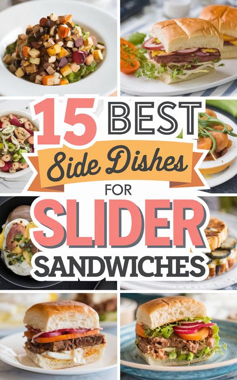 Get ready to drool over these perfect pairings for your slider sandwiches! 🤤🍴 #sliderparty #sidedishcrush Sides For Bbq Beef Sandwiches, Sides That Go With Sliders, Slider Buffet Ideas, Side Dishes To Go With Sliders, Slider Side Dishes, Pork Sliders Sides, Sides To Go With Sandwiches, Side Dishes For Sliders, Slider Sides