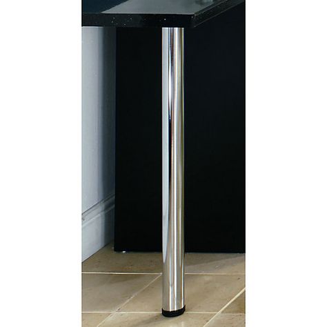 Wickes Worktop Support Leg - Chrome 870mm | Wickes.co.uk Breakfast Bar Worktop, Diy And Home Improvement, Kitchen Worktop, Adjustable Legs, Work Tops, Table Tops, Flat Design, Summer House, Height Adjustable