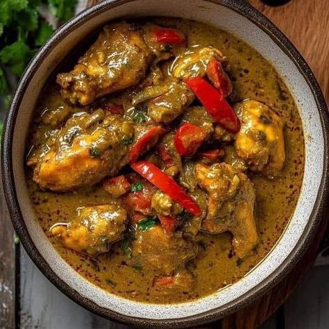 Chef Bobby Flay 🥪🍟🍖 | Jamaican Curry Chicken Recipe | Facebook Curry Chicken Recipe, Green Seasoning, Chef Bobby Flay, Jamaican Curry Chicken, Jamaica Food, Jamaican Curry, Smothered Chicken, Bobby Flay, Giada De Laurentiis