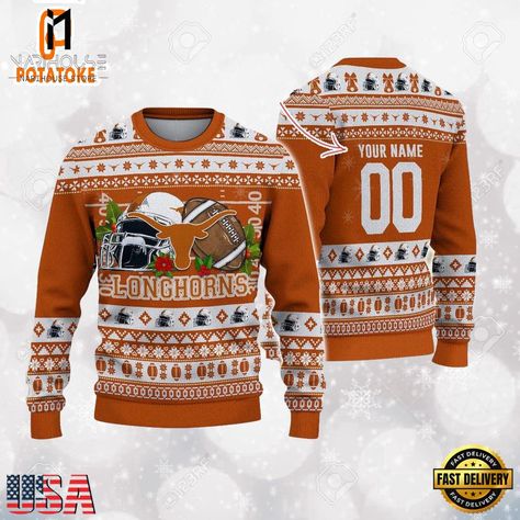 Are you looking for a unique and meaningful Christmas gift for loved ones or friends born in December? Ugly Christmas Sweater is an excellent choice for you.Texas Longhorns Logo Football NCAA Ugly Christmas Sweater , Xmas Sweaters is a Christmas sweater with funny, humorous, and quirky patterns. It will be a meaningful gift for you to show your love and care for your loved ones.With Ugly Christmas Sweater, you can help them show their personality and uniqueness during Christmas. You can ... Texas Longhorns Logo, Xmas Sweaters, Alabama Crimson Tide Logo, Meaningful Christmas Gifts, Logo Football, Meaningful Christmas, Nc State Wolfpack, Mississippi State Bulldogs, Indiana Hoosiers