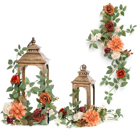 Pew Decorations, Aisle Decorations, Burnt Orange Weddings, Ceremony Chairs, Table Centerpiece Decorations, Aisle Flowers, Wedding Arch Flowers, Dusty Rose Wedding, Arch Flowers