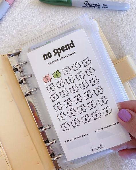 No Spend Aesthetic, No Spending Challenge, No Spend Days, Spend Tracker, No Spend Month, Journal 2025, No Spend, Bujo Planner, No Spend Challenge