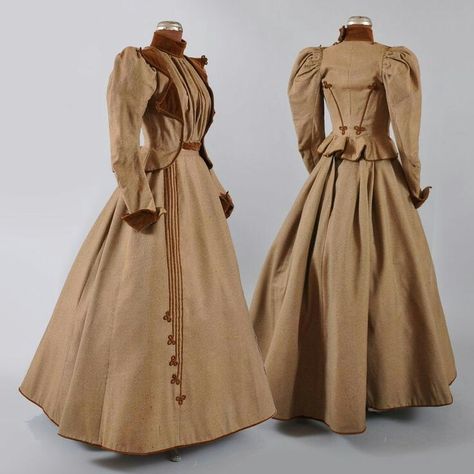 1890s Victorian Promenade Visiting Suit Dress 1890 Dress, 1890 Fashion, Edwardian Fashion Dresses, Walking Dress, 1890s Fashion, 19th Century Clothing, 1800s Fashion, Victorian Costume, Afternoon Dress