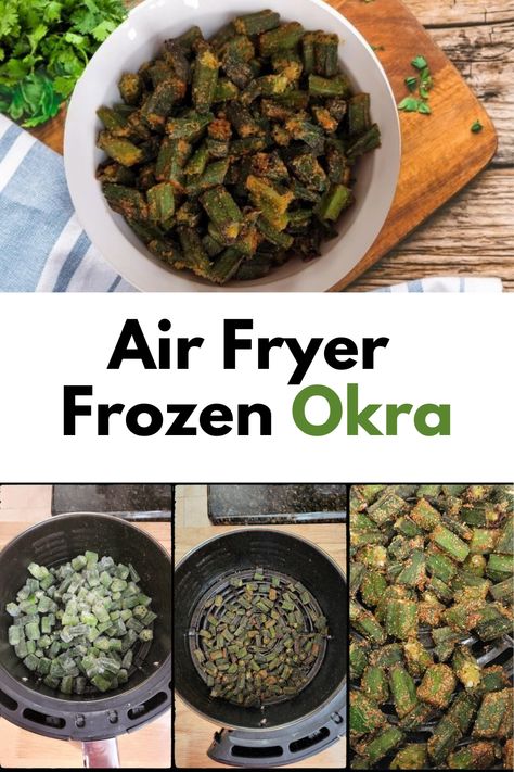 Frozen okra is easy to make in the air fryer. With a few simple ingredients, you can make perfectly crispy, non-slimy okra in no time.

This recipe is vegan, gluten-free, and low-carb. Check out this easy, hands-down best way to cook Indian-style frozen okra, aka bhindi fry.
#airfryerfrozenokra #airfryerfrozenokrarecipes #airfryerfrozenokralowcarb #airfryerfrozenokraketo Fried Okra Recipe Air Fryer, Okra In Air Fryer, Frozen Okra Recipes, Air Fried Okra Recipe, Air Fried Okra, Air Fryer Okra, Frozen Okra, Roasted Chickpea Salad, Bhindi Fry