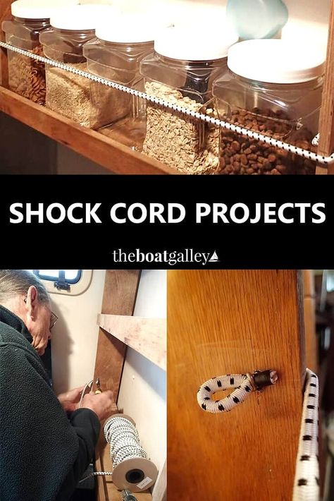 A bunch of really simple things I've done with shock cord to improve Barefoot Gal! Sailboat Storage Ideas, Boat Accessories Ideas Diy, Boat Organization, Cord Projects, Liveaboard Sailboat, Boat Living, Nature Ideas, Boat Galley, Sailboat Living