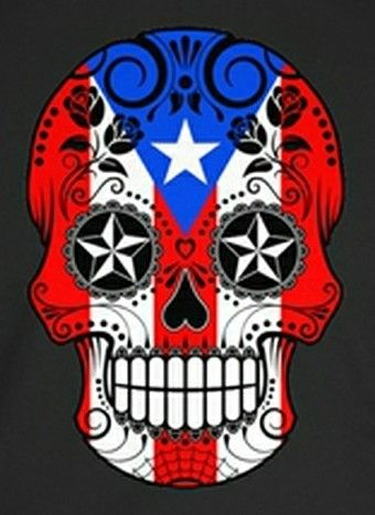 🇵🇷💀🇵🇷 Skull With Roses, Sugar Skull Artwork, Puerto Rico Art, Puerto Rican Culture, Puerto Rico Flag, Sugar Skull Art, Skulls And Roses, Cricut Craft Room, Sugar Skulls