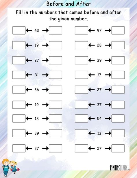 What comes After and Before Worksheets - Math Worksheets - MathsDiary.com | Easy math worksheets, Math worksheets, Mathematics worksheets Reverse Counting 50 To 1 Worksheet, Before And After Worksheets, Math Subtraction Worksheets, Easy Math Worksheets, Articles Worksheet, Math Fact Worksheets, Number Worksheet, Kindergarten Math Worksheets Free, Math Addition Worksheets