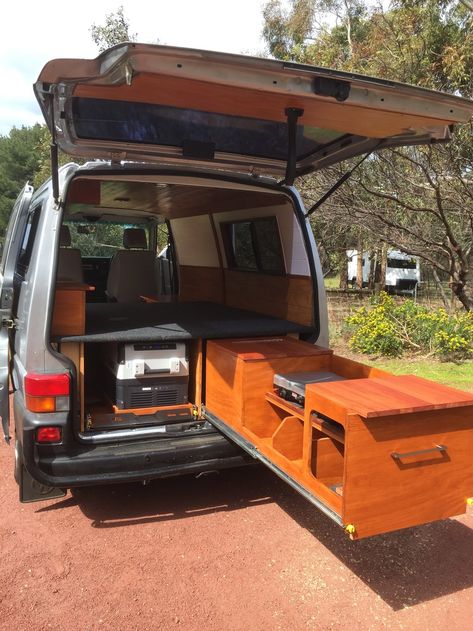 T4 Camper Interior Ideas, Delica Van, Camper Van Kitchen, Vw Camper Conversions, T4 Camper, Suv Camper, Truck Bed Camping, Truck Bed Camper, Campervan Life