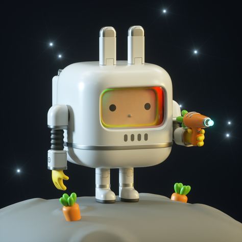 CUBE ARTWORK: CARROT WARRIOR on Behance Cube Artwork, Tool Artwork, 3d Karakter, Lab Design, Monster Artwork, Art Toys Design, Arte Robot, Illustration Character, 3d Artwork