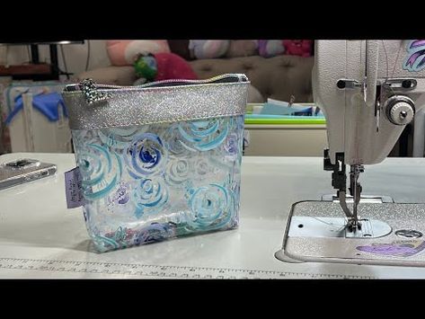 Super Quick Clear Vinyl Pouch! - YouTube Clear Messenger Bag, Sewing Clear Vinyl Bags, Diy Vinyl Pouch, Vinyl Bag Diy, Sewing Vinyl Projects, Vinyl Pouches Diy, Vinyl Bags Diy Zipper Pouch, Jelly Vinyl Projects, Clear Vinyl Sewing Projects