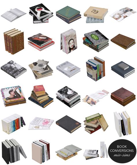 Book conversions - 29 meshes  download at mio-sims Die Sims 4, Sims 4 Clutter, Sims 4 Bedroom, The Sims 4 Packs, Sims 4 Mm Cc, Sims 4 Game Mods, Sims 4 Expansions, Sims 4 Cc Folder, Casas The Sims 4