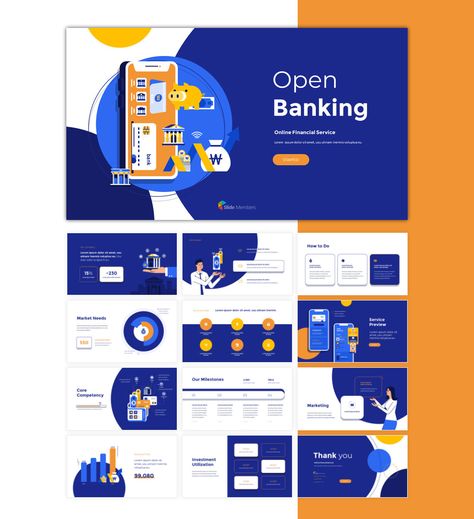 Mobile Banking Pitch Deck Infographic Design Templates. Get unlimited access to over 16,200+ presentation materials with our One year Account. Suitable for each industries. High quality, get your own editable pre-designed slides. #SlideMembers #Banking #OpenBanking #MobileBanking #FinancePPT #Pitchdeck #freepresentation #PowerpointTemplate #presentations #PPTthemes #templates #Proposal #PowerPoint #PowerPointTemplate #Infographic #Investordeck #PPTdeck #freePPT Bank Infographic Design, Powerpoint Cover Slide Design, Finance Infographic Design, Finance Presentation Design, Infographic Presentation Design, Ppt Cover Design, Cover Slide Design, Finance Presentation, Finance Design