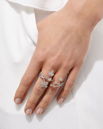 Yeprem Jewelry, Dome Rings, Designer Rings For Women, Double Finger Ring, Full Finger Rings, Womens Rings, Lab Grown Diamond Engagement Ring, Designer Rings, Unique Diamond Rings