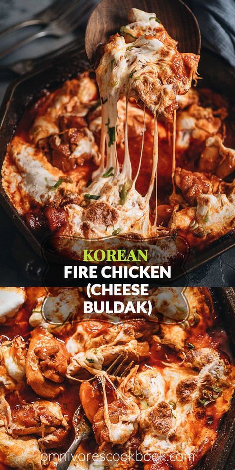 Korean Fire Chicken (Cheese Buldak) | Omnivore's Cookbook Omnivores Cookbook, Buldak Recipe, Fire Chicken, Best Chicken Recipes, Juicy Chicken, A Pizza, Poultry Recipes, Asian Dishes, Rice Cakes