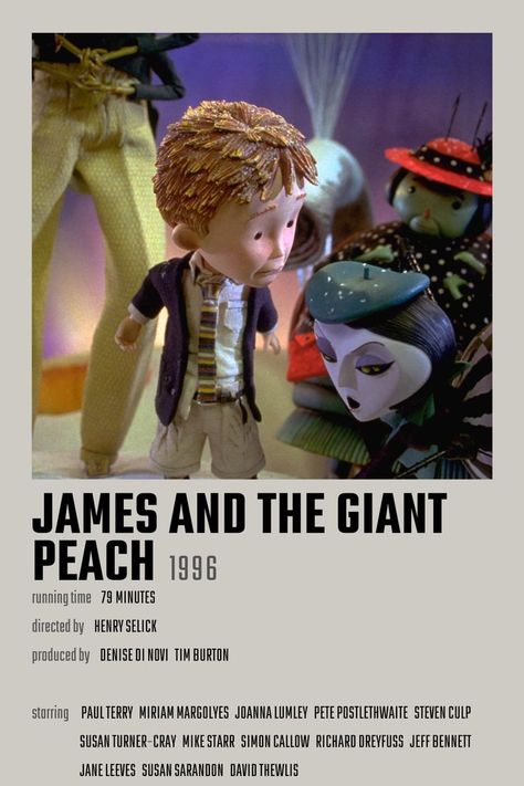 James And Giant Peach, James And The Giant Peach, Richard Dreyfuss, Joanna Lumley, The Giant Peach, Movie Card, Spooky Movies, Peach Aesthetic, Spider Art